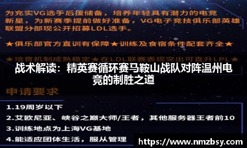 战术解读：精英赛循环赛马鞍山战队对阵温州电竞的制胜之道